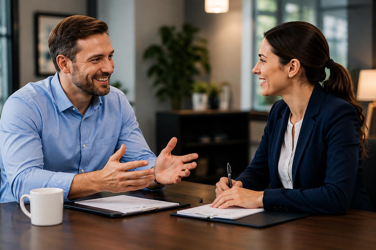 A customer discussing a refund request with a support adviser